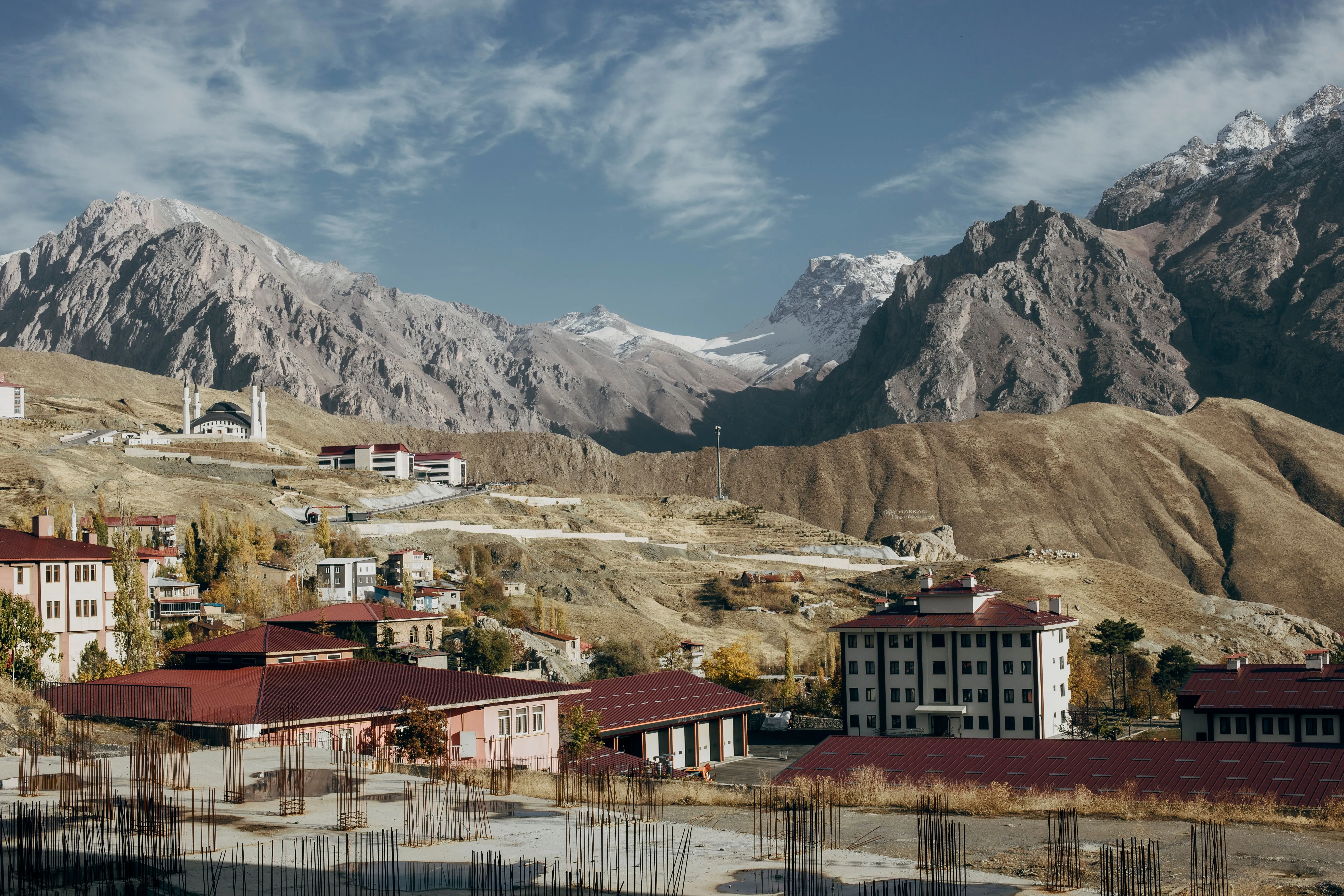 Een bergdorp in de provincie Hakkari, Turkije